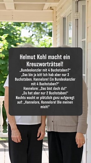 30K views · 38 reactions | Helmut Kohl löst Rätsel: Bundeskanzler mit 4 Buchstaben? #Humor # Kreuzworträtsel#lachen #witzig #lustig #humor | Lebensgeschichten-e4u | Facebook