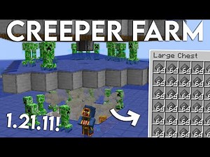 NEW UPDATED Minecraft 1.21.11 CREEPER FARM TUTORIAL (Without Cats)