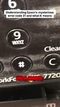 Unlock the Secret Behind Epson's Error Code 31!