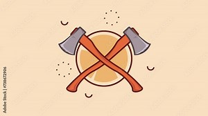 axe animation icon video , ax looping motion graphic design video template