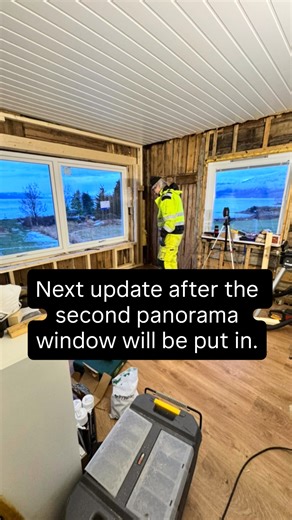 HOW TO install a new 150kg window without lifting it? Watch this video to find out! **New update on the seaview cottage reno** The first panorama window has been installed. Watch the process and check out the truly SPECTACULAR result! We tore the inside layers down, the handyman built the frame and did the prep work and my dad came up with a brilliant idea to get the 150kg window in its frame without lifting it! #reno #renovation #remodeling #clever #airbnb #view #diy | Sølvi van den Ende