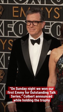 Stephen Colbert Takes Aim At Trump While Celebrating Emmy Win.