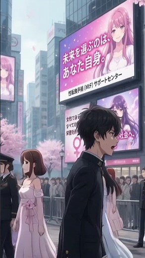 【AI動画】「思春期の男性の半分以上が、性転換手術を受けて男性から女性へ性転換する世界」 #アニメ #TSF