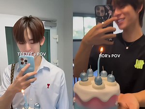 their smiles make me melt...🫠 #OurPor23rdBirthday #porsuppakarn #twnpich #teeteepor #ป๋อตี๋ตี๋