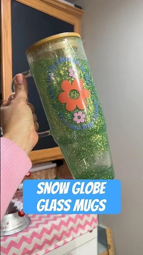 Double Wall Sublimation Snow Globe Glass Mug with Pre-Drilled Hole with UV Resin