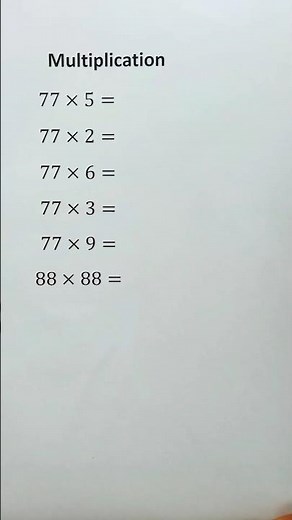 Multiplication Practice Worksheet (77 and 88 Times Tables)🖊️📚#america #unitedstates