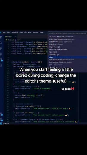 What's your favorite?👩🏻‍💻 #coding #javascript #programming #vscode #fyp