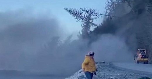 Landslide blocks main road in Seward, Alaska
