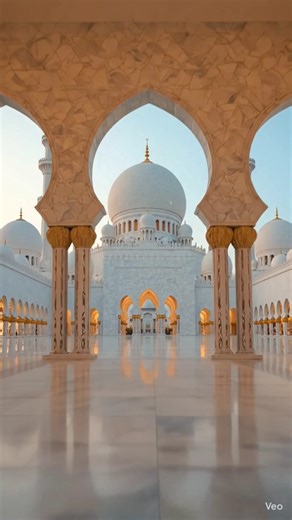 SubhanAllah! Beautiful White Mosque View 🤍 | Peaceful Islamic Architecture