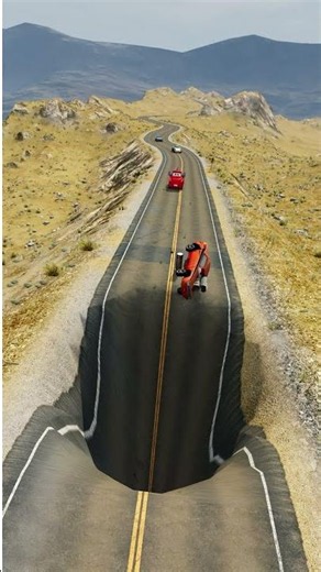 Big & Small Cars vs Giant Unfinished Road – BeamNG.drive #carcrashes #beamngexperiments #automobile
