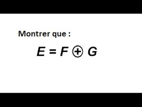 Somme directe d'espaces vectoriels (Ex4, Série I de TD d'algèbre 2, SMPC)