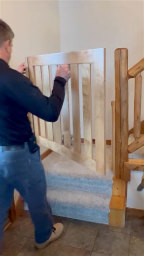 123K views · 547 reactions | Pet barrier gates pressure-tested to 500 lbs! Call 1-866-950-4283 and have your custom wood safety gate in just a few weeks! #SafetyGates #CustomGates #BabyGate #PetGate #ElderlyGates | Gatekeepers Custom Safety Gates | Facebook