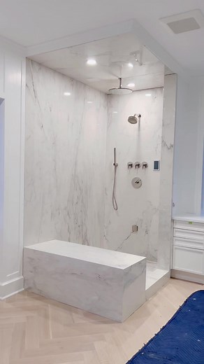 Porcelain Slabs in Bathroom Shower Transformation