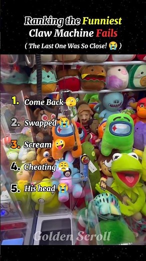 Ranking the Funniest Claw Machine Fails 😂 #shorts#top5#ranking#funny