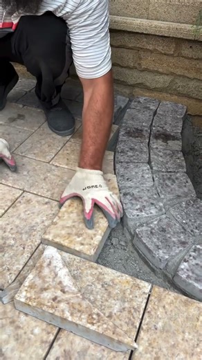 One way to install patterned paving blocks. #shorts