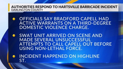 Darlington County authorities respond to Hartsville barricade incident