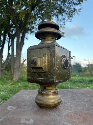 Antique Brass Signal Lantern – 19th Century Oil Lamp – Railway or Carriage Light - Etsy