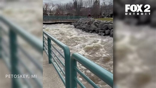 Videos show major flooding in northern Michigan