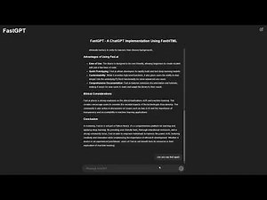 FastGPT Demo - A ChatGPT Implementation Using FastHTML