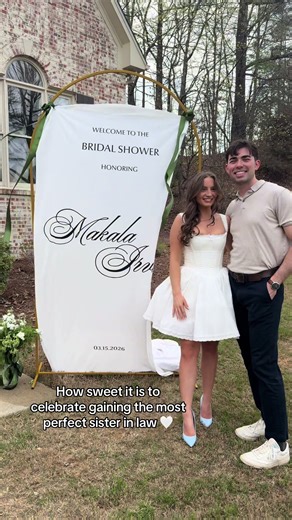 Barbie bride! 🥹 @Makala #babybrother #babysister #bridalshower #2026bride #highschoolsweethearts