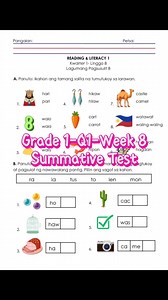 Grade 1-Q1-Week 8 Summative Test #teacherartemis #grade1teacher | Teacher Artemis