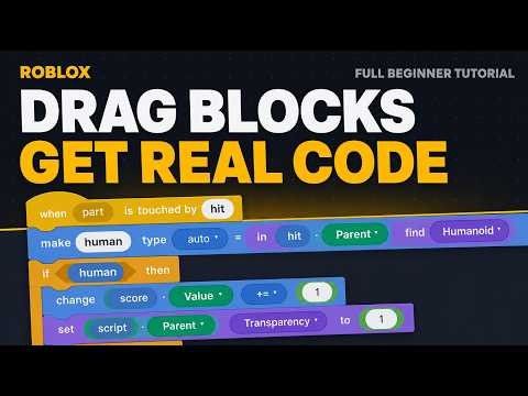Roblox Scripting for Beginners - Drag Blocks, Get Real Luau | Full Tutorial