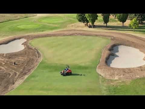 Hole 1 during. New look bunkers