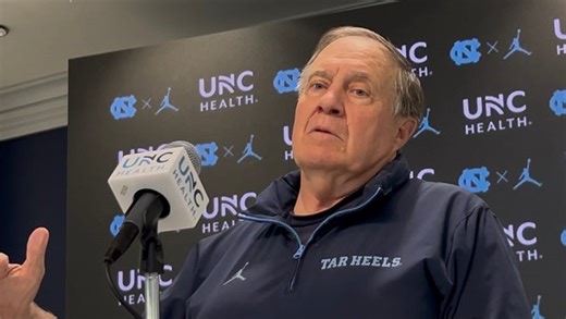 Bill Belichick press conference video before UNC football spring practice 2026