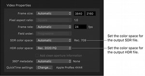 Build an iTunes Store package with HDR content in Compressor