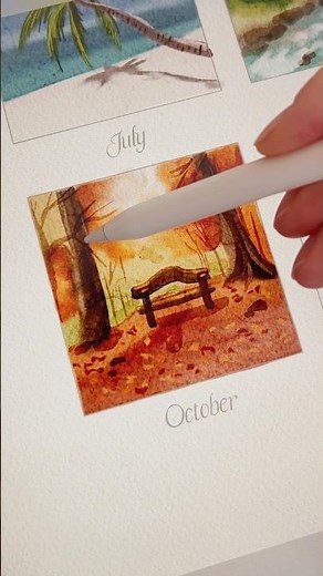 10/12 Tiny Landscape 🍂 Digital Watercolor in Procreate ✏️ #watercolor #procreate #digitalart