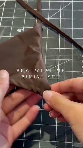DIY triangle bikini set. Handmade swimsuit. Tutorial channel coming soon! #sewing #howto #bts #diy