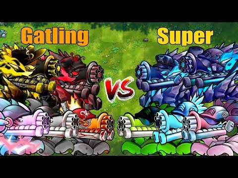 PVZ 1 Fusion 3.2 Challenge!! Team Gatling VS Team Super Gatling VS 300 Zombie Random - Who Will Win?