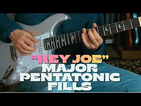 How to Add Major Pentatonic Fills Between Chords (Hey Joe Study)