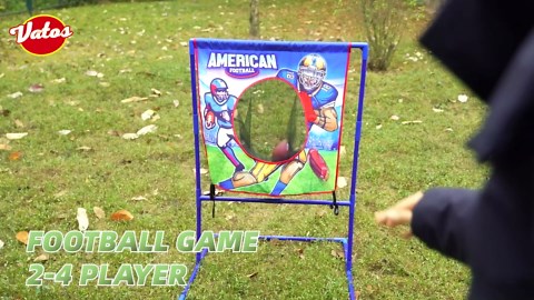 VATOS Football Toss Target Games with 4 Inflatable Footballs - Indoor Outdoor Backyard Throwing Sport Toy for Kids, Football Passing Targets Party Game for Boys Girls and Family Fun Play