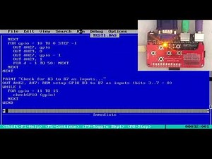 LEDs and button board, using PC Emulator (QBASIC and GWBASIC examples)