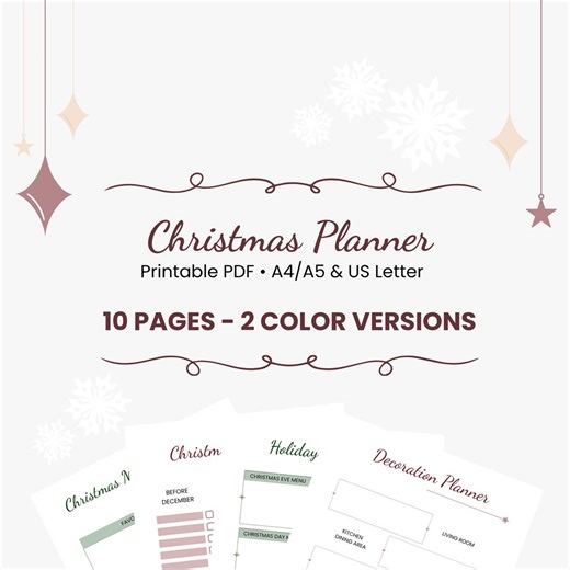 Christmas Planner 2025 | Holiday Organization Printable | Christmas To-do List, Gift Planner, Meal Planner | Holiday PDF Planner - Etsy