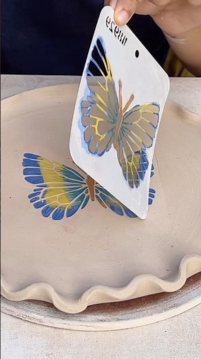 How to use stencil on ceramics 🦋