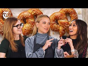 Kate Hudson and Brenda Song Make Soft Pretzels With Melissa Clark | NYT Cooking