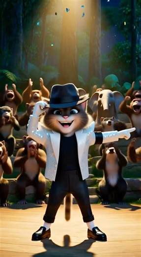 Younger Cat Shows off the Dancing Step He is Learned #animation