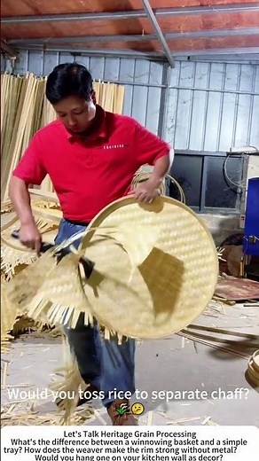 Making a Bamboo Winnowing Basket – Traditional Craft for Grain Cleaning 🎋🌾