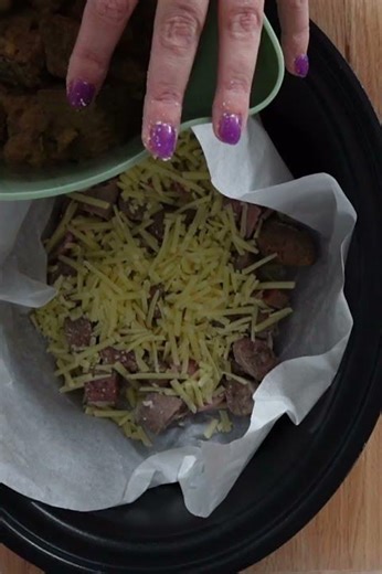 Slow Cooker Breakfast Casserole With Sausage & Bacon (12 days of Christmas series) #shorts