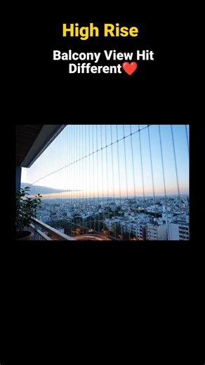 High Rise Balcony View Hit Different 😍 in #hyderabad #invisiblegrills #homesafety #balcony