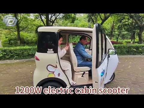 1200W 3 wheel electric cabin scooter | 2 Doors 3 Seats Mini Electric Car
