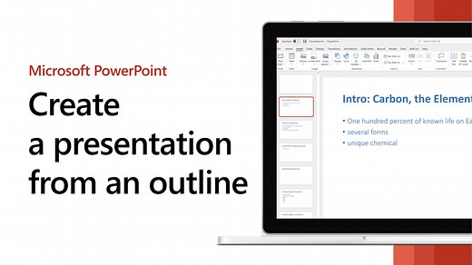 Create a PowerPoint presentation from an outline