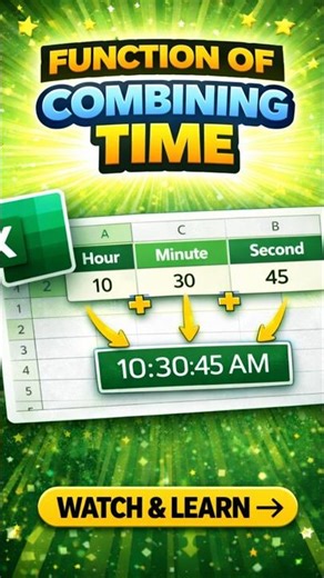 Smart Way to use Function of Time in Excel.