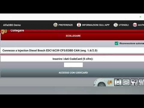 Provo l'applicazione ALFAOBD demo gratuita sulla centralina motore di una Alfa Romeo Giulietta