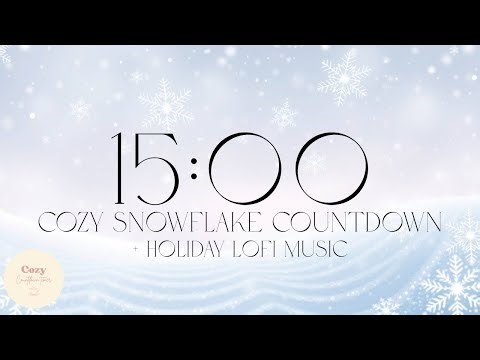 15 Minute Snowflake Countdown Timer | Gentle Winter Snowfall with Relaxing Holiday Lofi Music