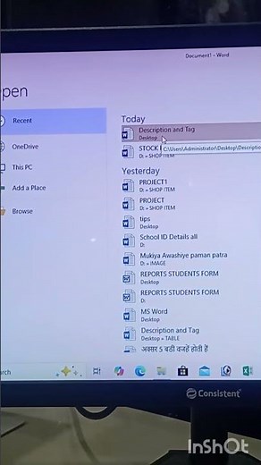 How to open saved document in msword l open doc file in msword #msword