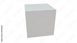 White box isolated on white background. Transportation concept. 3D render HD footage for your design. Alpha matte included.