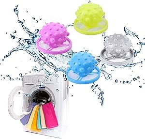 Pet Hair Remover for Laundry, Washing Machine Hair Filter Washer, Reusable Hair Catcher Laundry Float Lint Trap Mesh Bag, Portable Hair Remover Washing Balls - 4 Pack